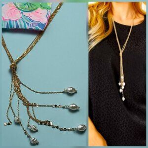 Lilly Pulitzer Gemma Necklace Resort White Faux Pearls Gold Tone  Statement